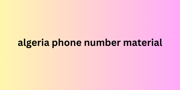 algeria phone number material